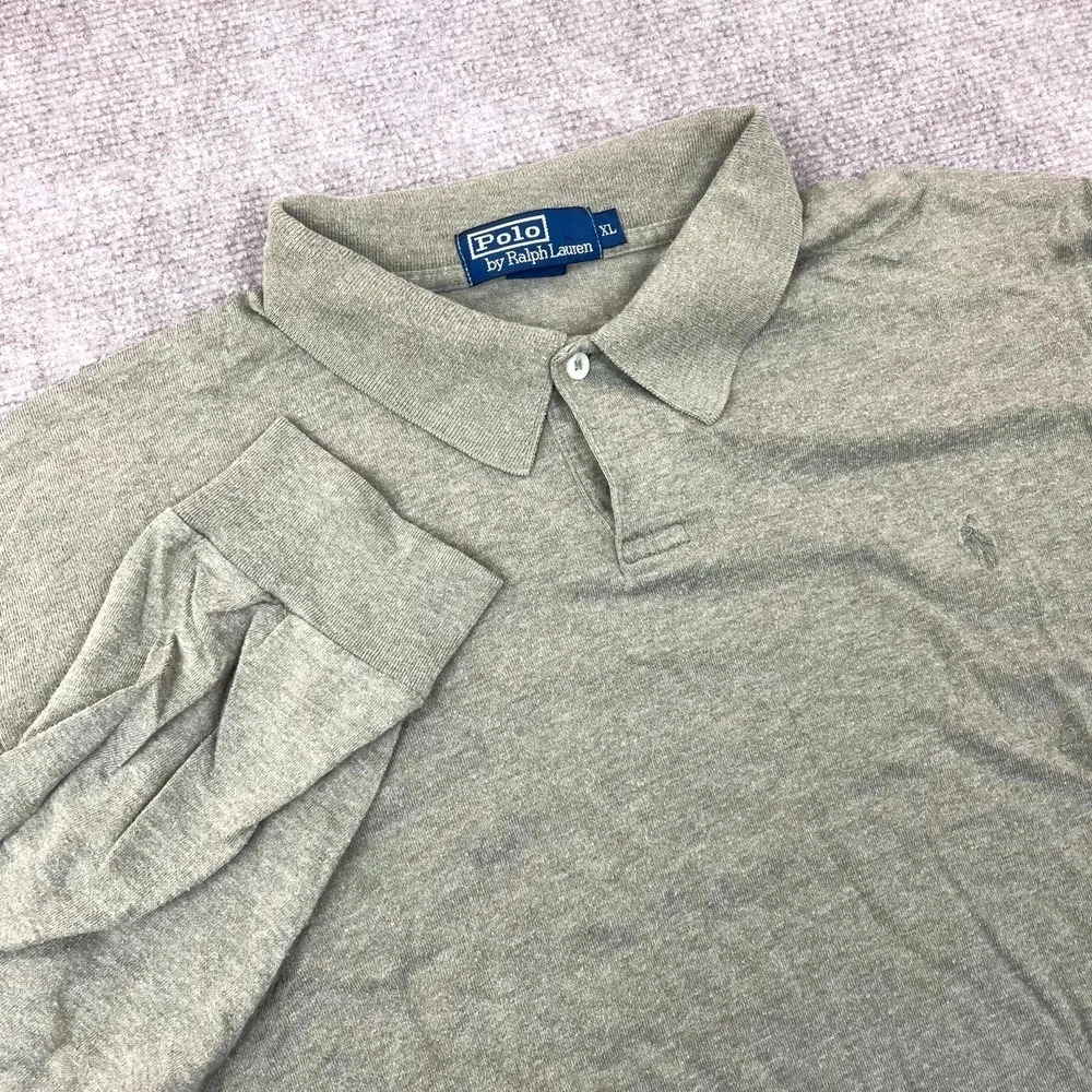 Polo By Ralph Lauren Polo Shirt Mens XL Olive Performance Collared High Low Slit